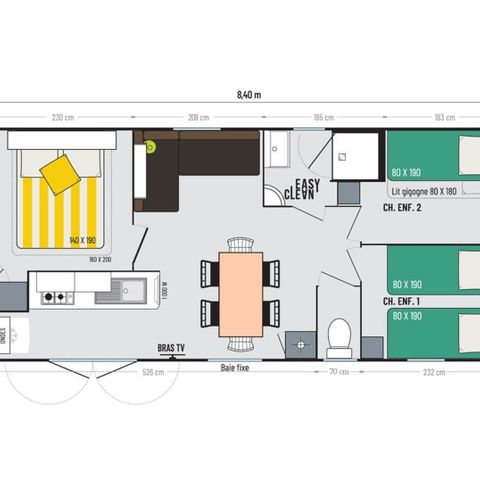 MOBILHOME 6 personnes - Confort 3 Chambres