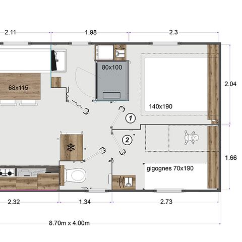 MOBILHOME 4 personnes - EOLIA