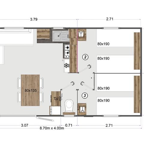MOBILHOME 6 personnes - OPALIA