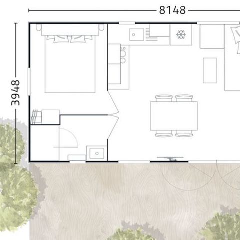 MOBILHOME 6 personnes - TOSCANE 2 CHAMBRES 4-6PLACES