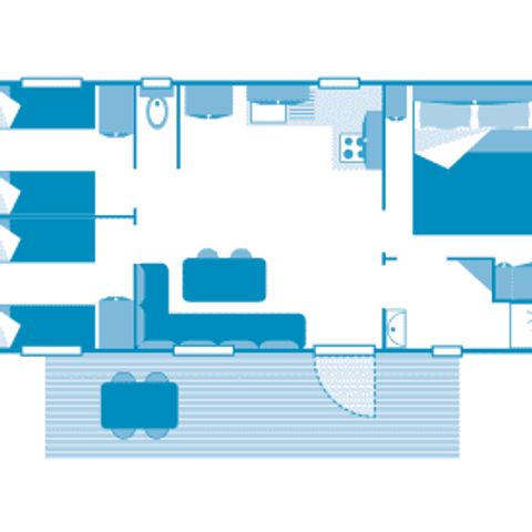 MOBILHOME 6 personnes - Cottage 6p 3ch ***