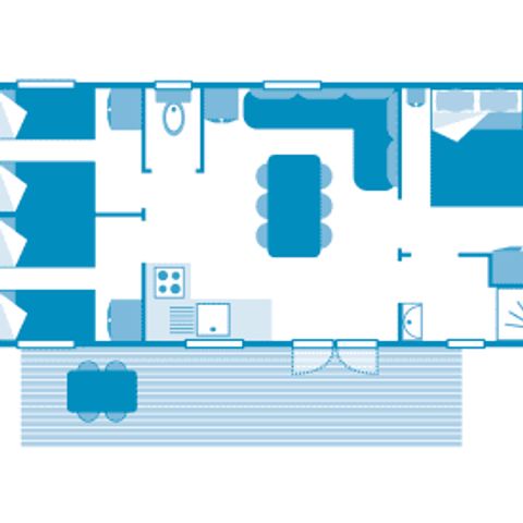 MOBILHOME 7 personnes - Cottage 6/7p 3ch clim ***