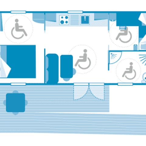 MOBILHOME 5 personnes - Cottage 4p 2ch clim *** PMR