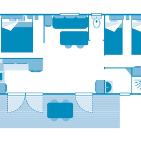 MOBILHOME 5 personnes - Cottage 4/5p 2ch clim ***