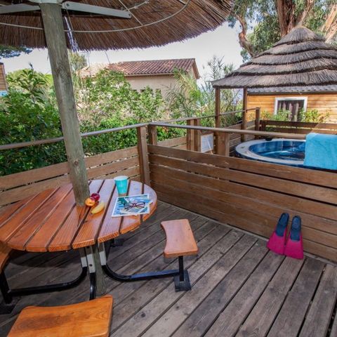 MOBILHOME 4 personnes - Mobil-home Provence Sérénité 25 m² - Jacuzzi privatif - 3 pièces - 2 chambres - Climatisation