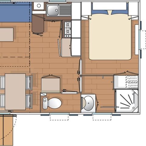 MOBILHOME 4 personnes - Mobil-home Azur 24 m² - 3 pièces - 2 chambres