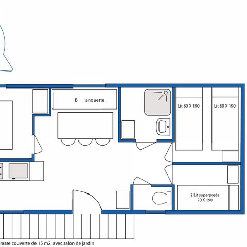 MOBILHOME 6 personnes - Location Mobilhome CONFORT - 3 chambres