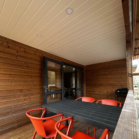 CHALET 4 personnes - Chalet PMR Premium 35m² - 2 chambres  (CLIM + TV + Plancha) ***NOUVEAUTE 2025 !!!