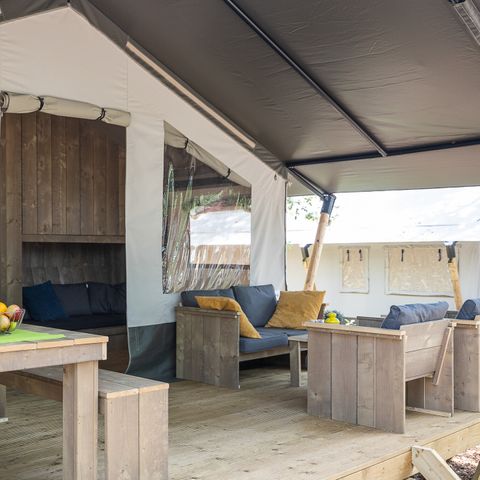 TENTE TOILE ET BOIS 6 personnes - Aminess Maravea - Tente Safari + sanitaires (6P)
