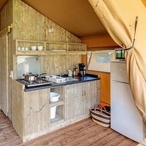 TENTE 6 personnes - Tente Safari Lodge | 3 Ch. | 6 Pers. | Terrasse surélevée | 1 SDB | Clim.