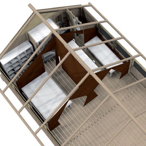 TENTE TOILE ET BOIS 4 personnes - Lodge (L1)