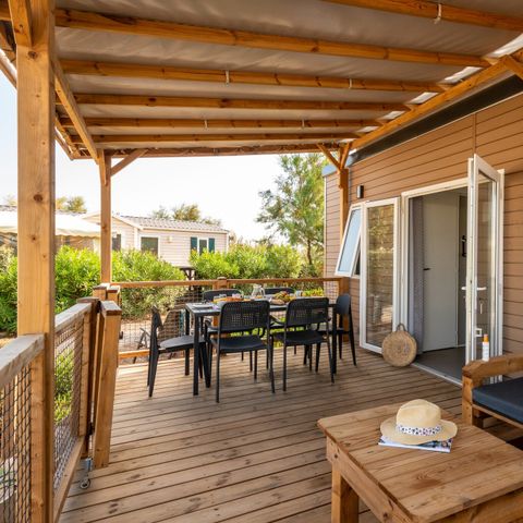 MOBILHOME 6 personnes - Premium | 3 Ch. | 6 Pers. | Terrasse Lounge | Clim. | TV