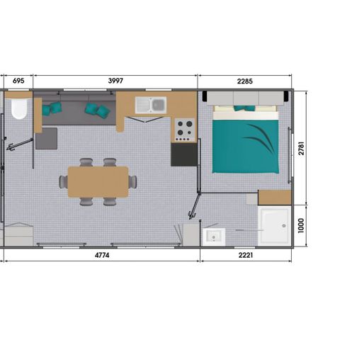 MOBILHOME 6 personnes - PRIVILEGE 3 CH 6 PERS