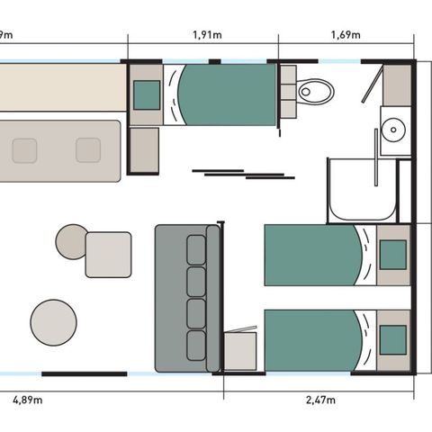 MOBILHOME 6 personnes - TAOS LUXE Jacuzzi 3 CH 6 Pers