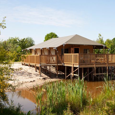 Tente en toile et en bois 8 personnes - Safari Cottage XL