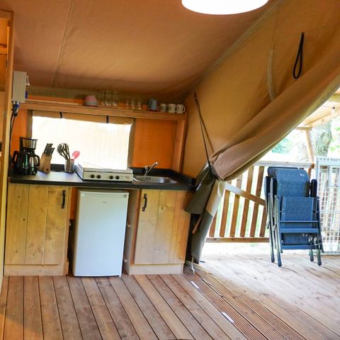 Tente en toile et en bois 4 personnes - y compris les toilettes