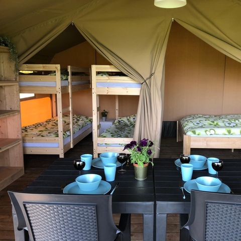 Tente en toile et en bois 6 personnes