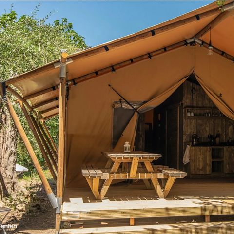 Tente en toile et en bois 4 personnes - Safari Tenten