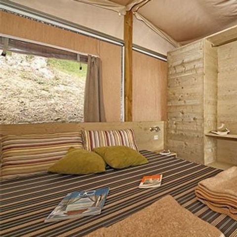 Tente en toile et en bois 5 personnes - Tente Super Lodge | 2 Ch. | 4/5 Pers. | 1 SDB