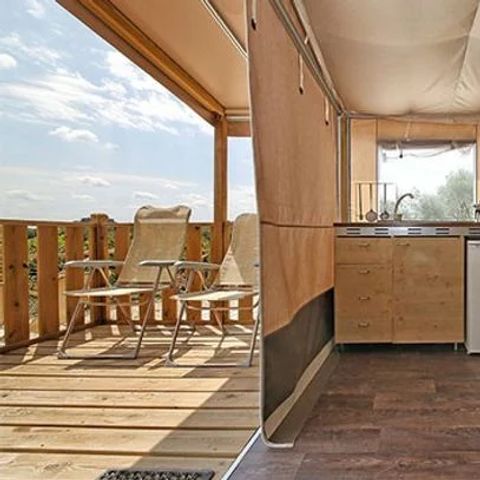 Tente en toile et en bois 5 personnes - Tente Super Lodge | 2 Ch. | 4/5 Pers. | 1 SDB