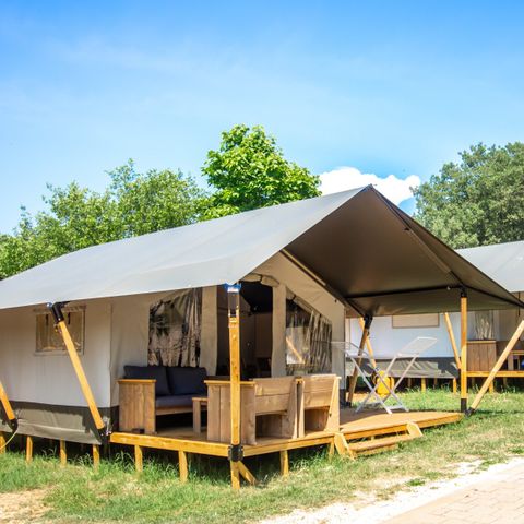 Tente en toile et en bois 4 personnes - Zelena Laguna - Tente Safari Confort