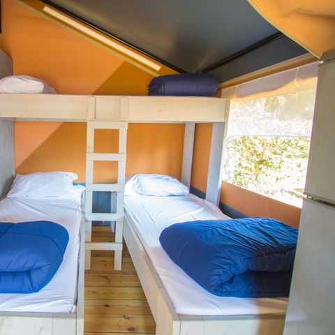 TENTE TOILE ET BOIS 5 personnes - Porto Sole - Tente Safari Confort + climatisation
