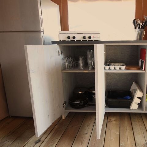 TENTE TOILE ET BOIS 5 personnes - Porto Sole - Tente Safari Confort + climatisation