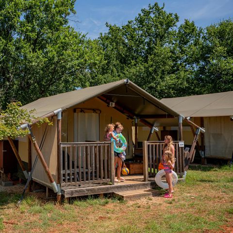 Tente en toile et en bois 5 personnes - Tente Eco Lodge | 2 Ch. | 4/5 Pers. | Sans SDB