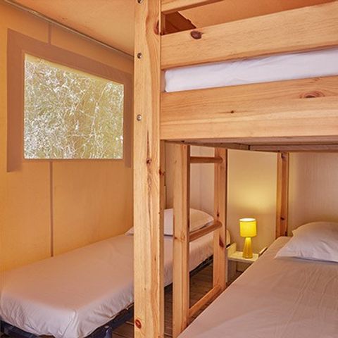 Tente en toile et en bois 5 personnes - Tente Eco Lodge | 2 Ch. | 4/5 Pers. | Sans SDB
