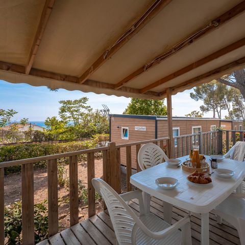 MOBILHOME 6 personnes - Premium Azure | 3 Ch. | 6 Pers. | Terrasse surélevée | Clim.