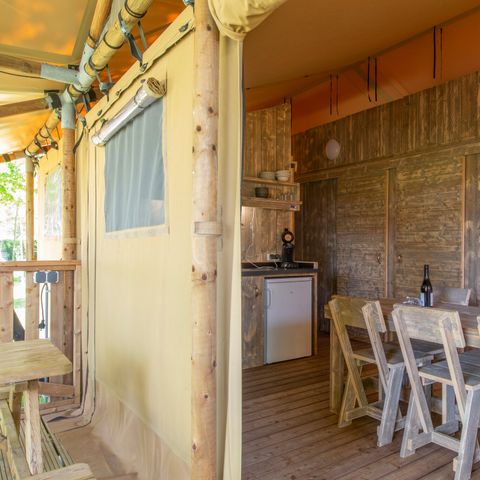 Tente en toile et en bois 6 personnes