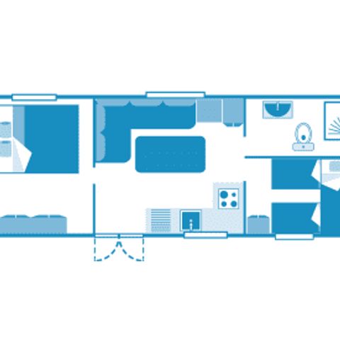 MOBILHOME 5 personnes - Cottage 5p 2ch **