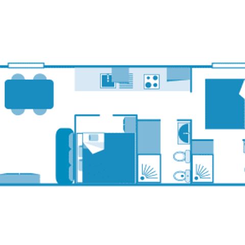 MOBILHOME 5 personnes - Cottage Deluxe 5p 2ch 2sdb ****