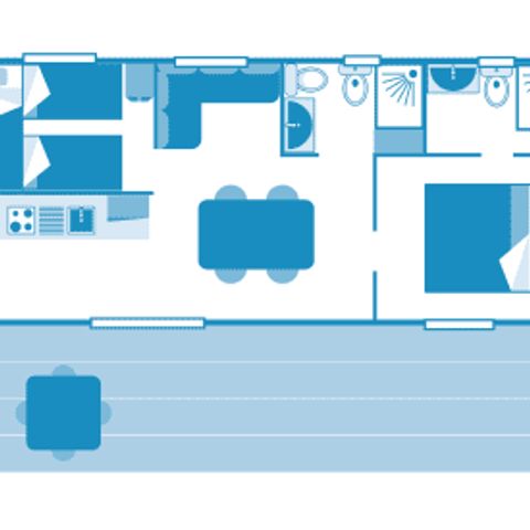 MOBILHOME 5 personnes - Cottage superieur 5p 2ch 2sdb ****