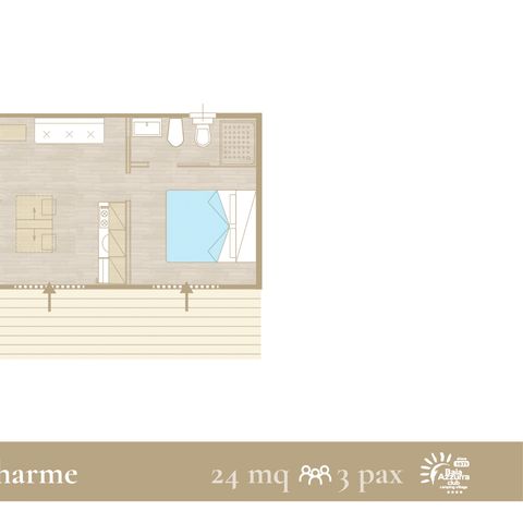 Bungalow 3 personnes - Charme L