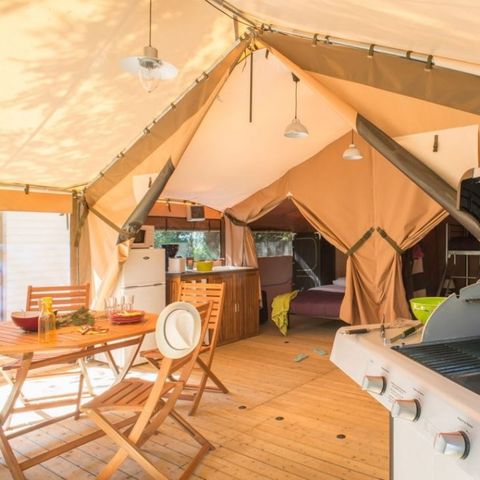 TENTE TOILE ET BOIS 5 personnes - ECO Lodge 2ch 5pers sans sanitaire