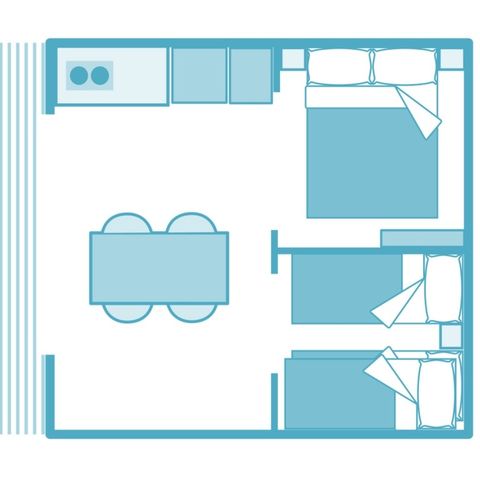 TENTE TOILE ET BOIS 5 personnes - ECO Lodge 2ch 5pers sans sanitaire