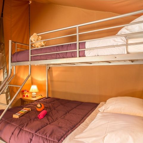 TENTE TOILE ET BOIS 5 personnes - ECO Lodge 2ch 5pers sans sanitaire