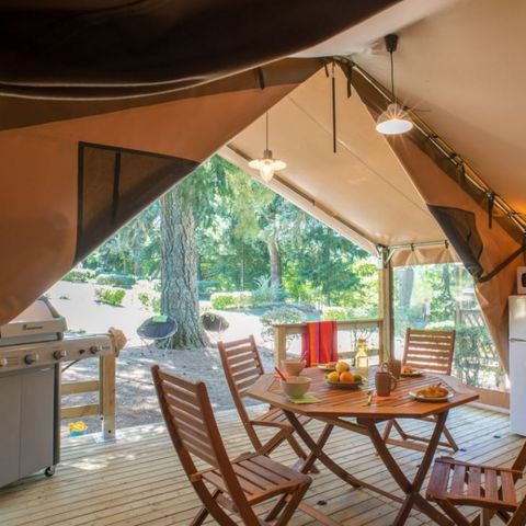 TENTE TOILE ET BOIS 5 personnes - ECO Lodge 2ch 5pers sans sanitaire