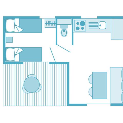 MOBILHOME 4 personnes - Prestige 32m² 2 chambres - climatisé