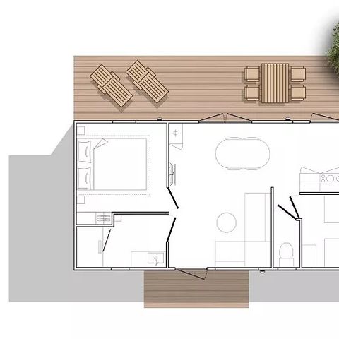 MOBILHOME 4 personnes - Mobil-Home Sunelia Luxe 32m² 2 chambres - Climatisé