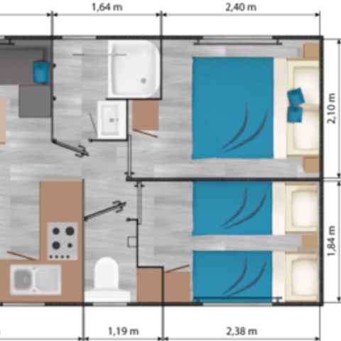 MOBILHOME 4 personnes - Confort Plus 2 CH 4 pers