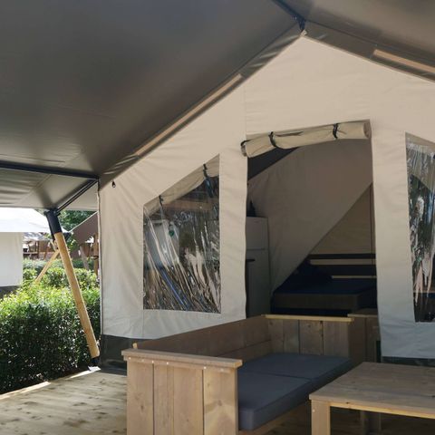 Tente en toile et en bois 5 personnes - Tente Safari Confort