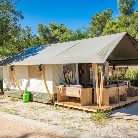 Tente en toile et en bois 5 personnes - Tente Safari Confort