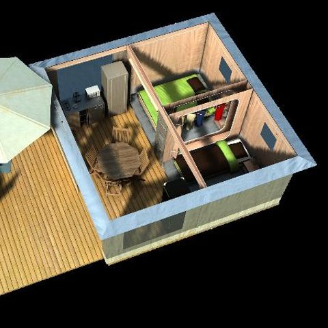 BUNGALOW TOILÉ 4 personnes - CARAÏBES 20m² 2 chambres 