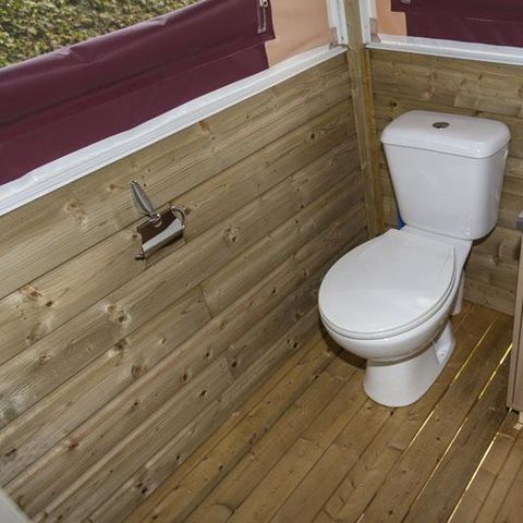 Tente en toile et en bois 5 personnes - Lodge NIAGARA 40m² avec Salle de bain