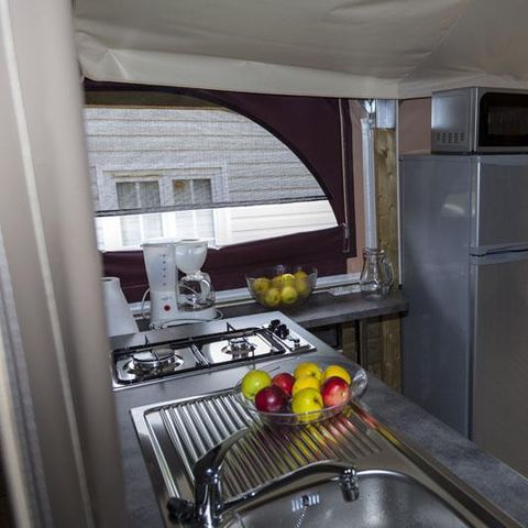 Tente en toile et en bois 5 personnes - Lodge NIAGARA 40m² avec salle de bains (Dimanche au dimanche)