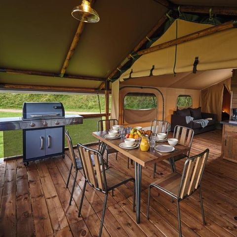Tente en toile et en bois 5 personnes - Lodge KENYA 46m²