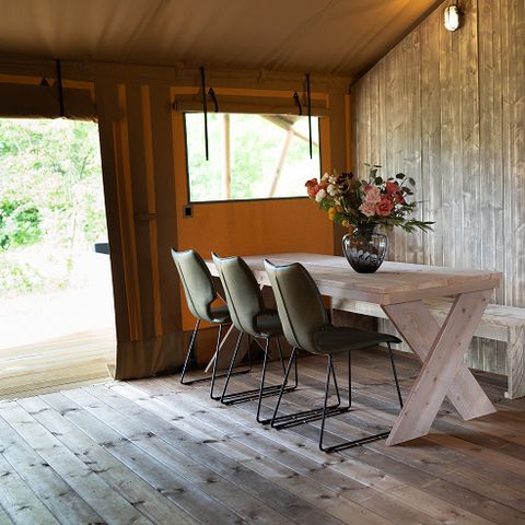TENTE TOILE ET BOIS 8 personnes - avec salle de bain privée