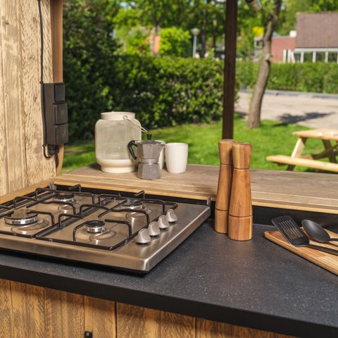 TENTE TOILE ET BOIS 5 personnes - Suite safari avec salle de bain privée